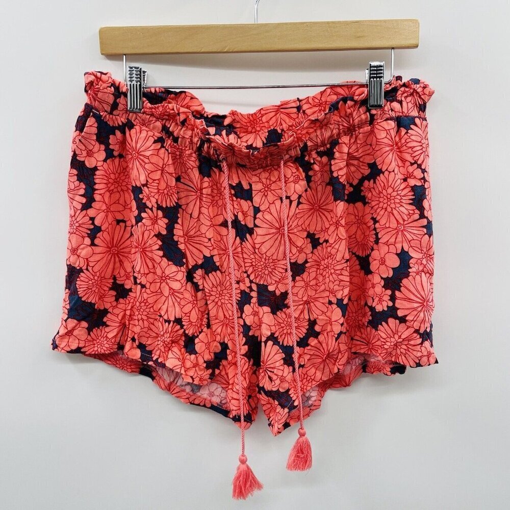 Isabel Maternity by Ingrid & Isabel Small Drapey Knit Shorts in Pink Floral 482